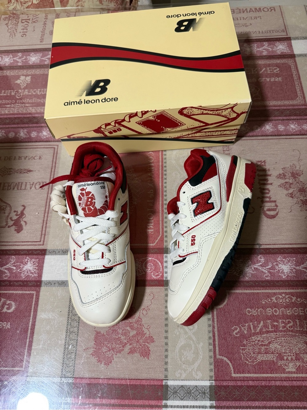 Aime Leon Dore ALD New Balance 550 PS Little Kid Size 3 Sneakers White/Red